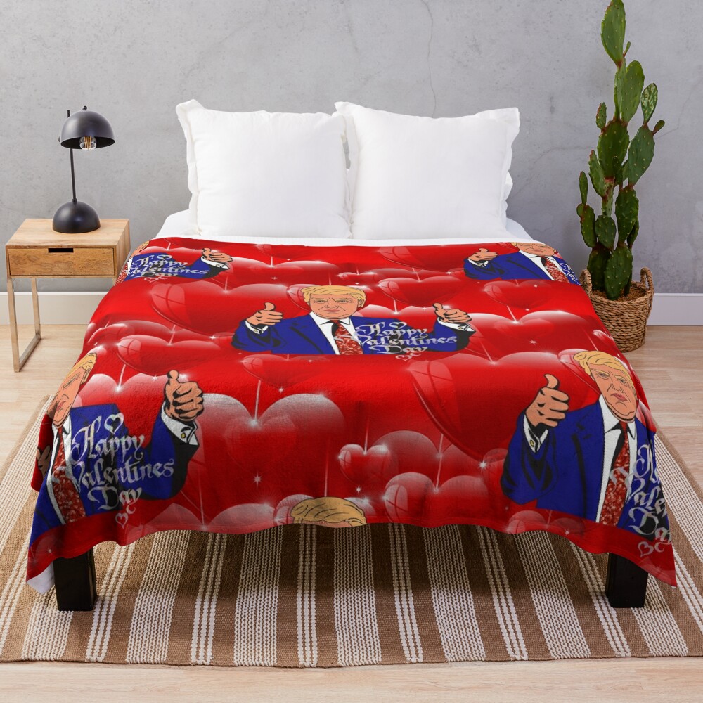 valentines day donald trump Throw Blanket