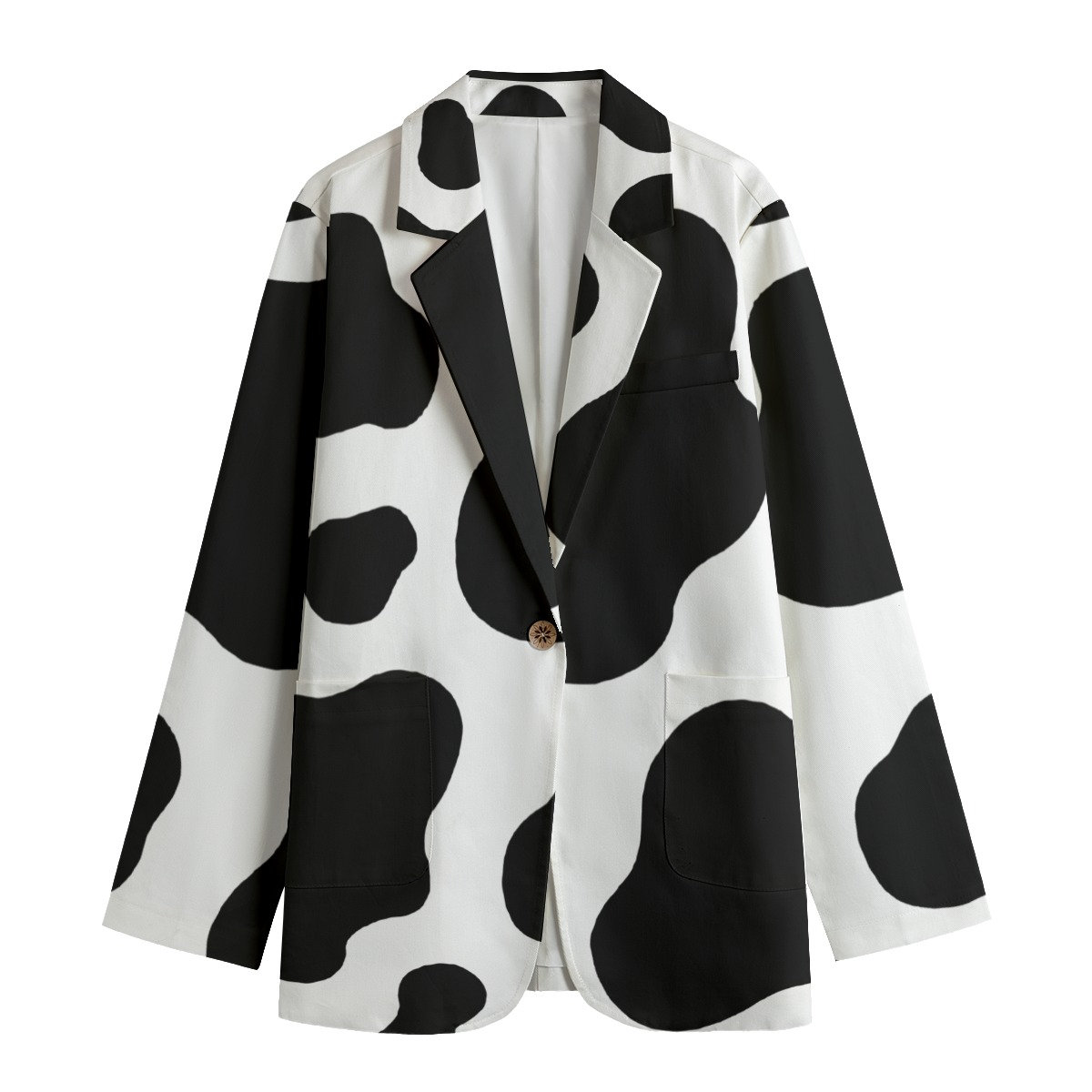 Women's Leisure Blazer, Cow Blazer, Cow print blazer, animal's print blazer, animal's print, cute animal blazer, Cow gif, cow print