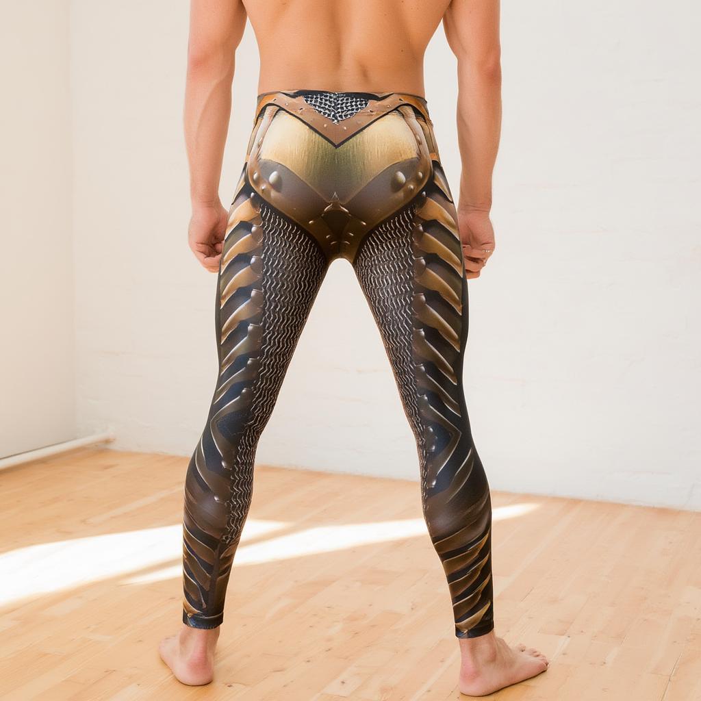 Gladiator Armor Leggings LARP Battle, Exoskeleton Workout Pants, Chainmail Cycling Athletic, Fitness Running, Exercise, Steampunk Wrestling