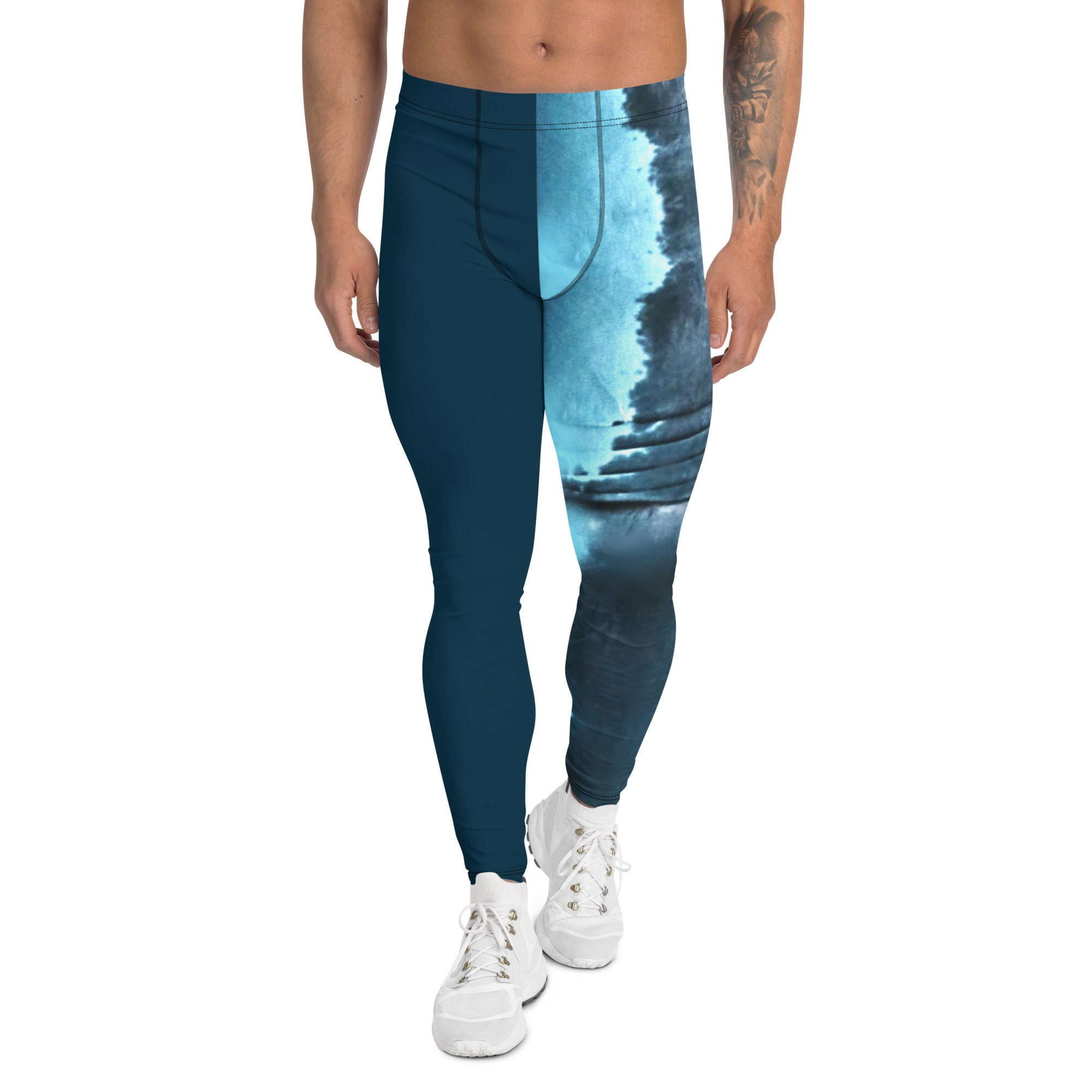 Great White Shark Men's Leggings, Gym Pants, Workout Leggings, Ocean Inspired, Activewear