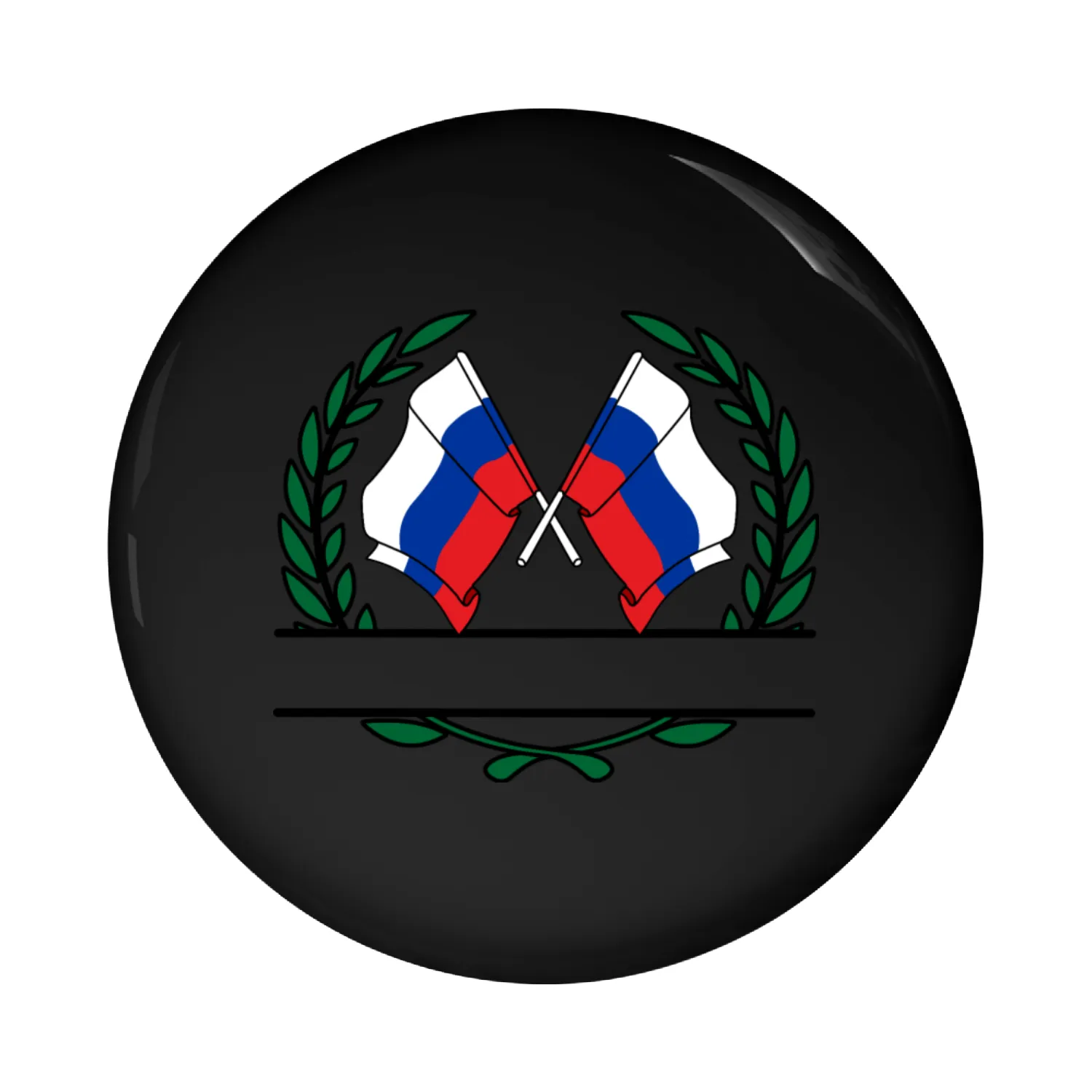 Flags Russia laurel wreath banner Pin Buttons