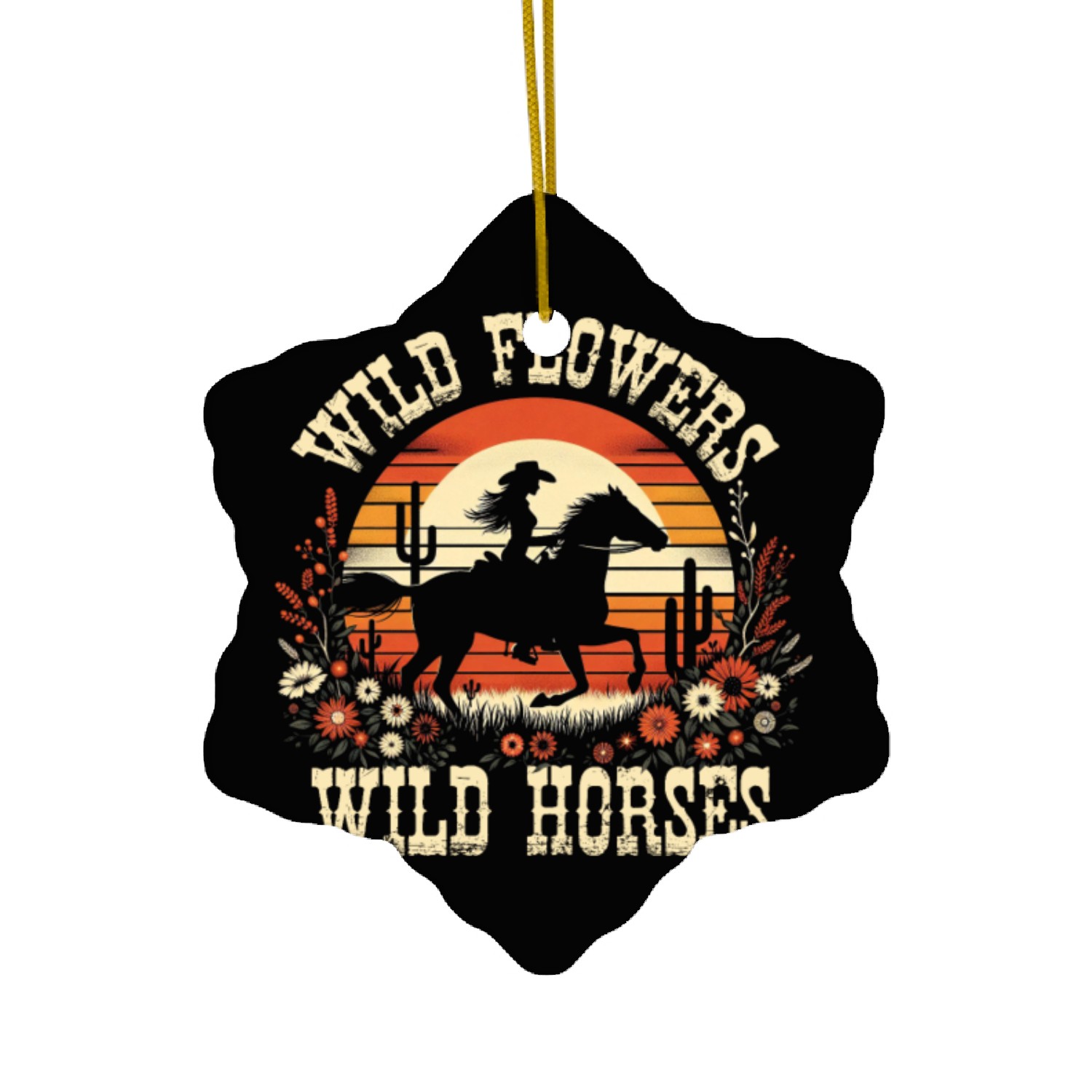 Wildflowers Wild Horses Women's Wildflowerswomens Ceramic Ornaments