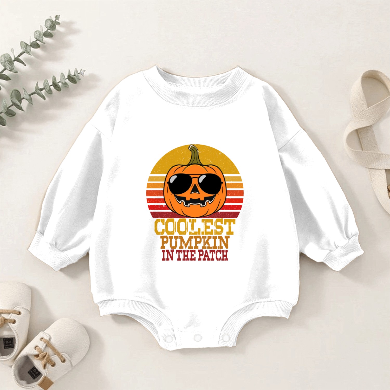 Kids Coolest Pumpkin In The Patch Halloween Boys Baby Romper Sweatshirts