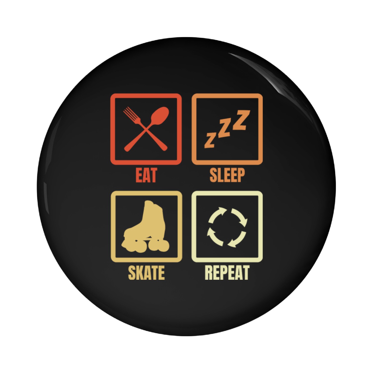 Roller Skater Daily Routine Pin Buttons