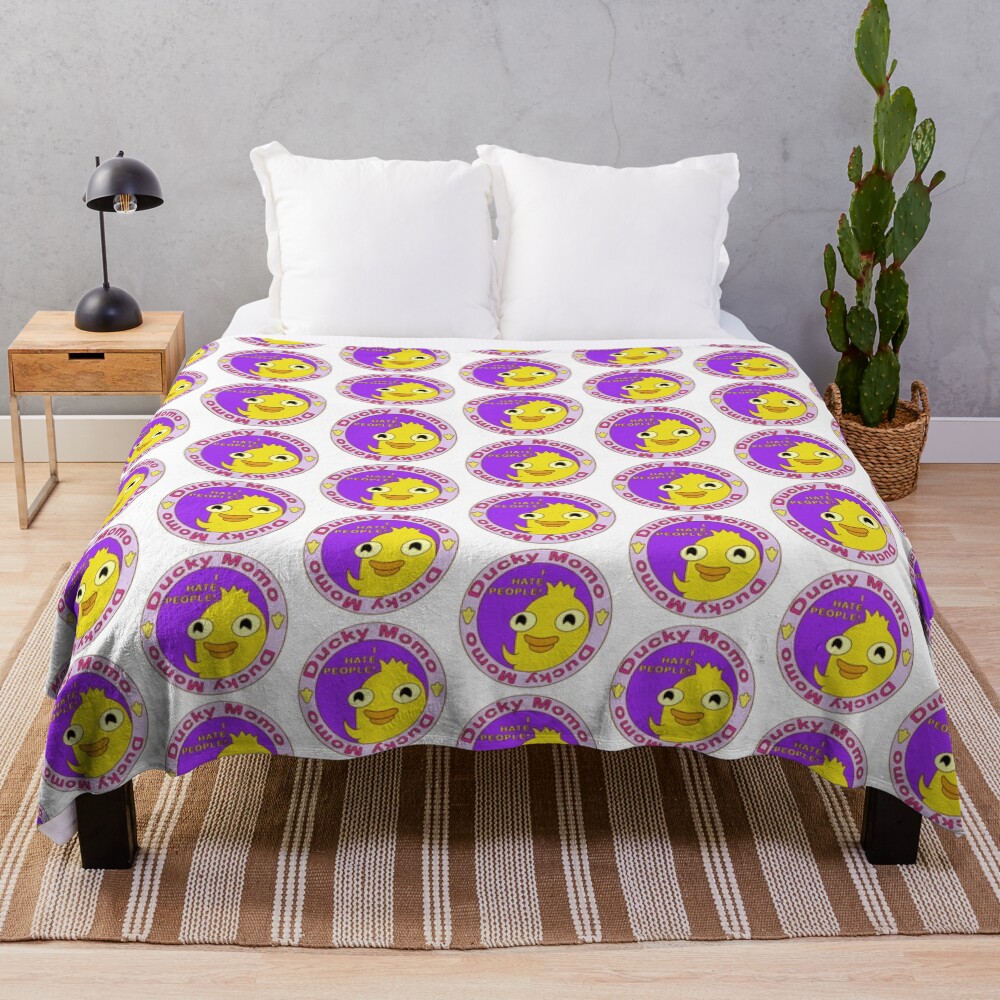 Ducky Momo I Hate People Throw Blanket