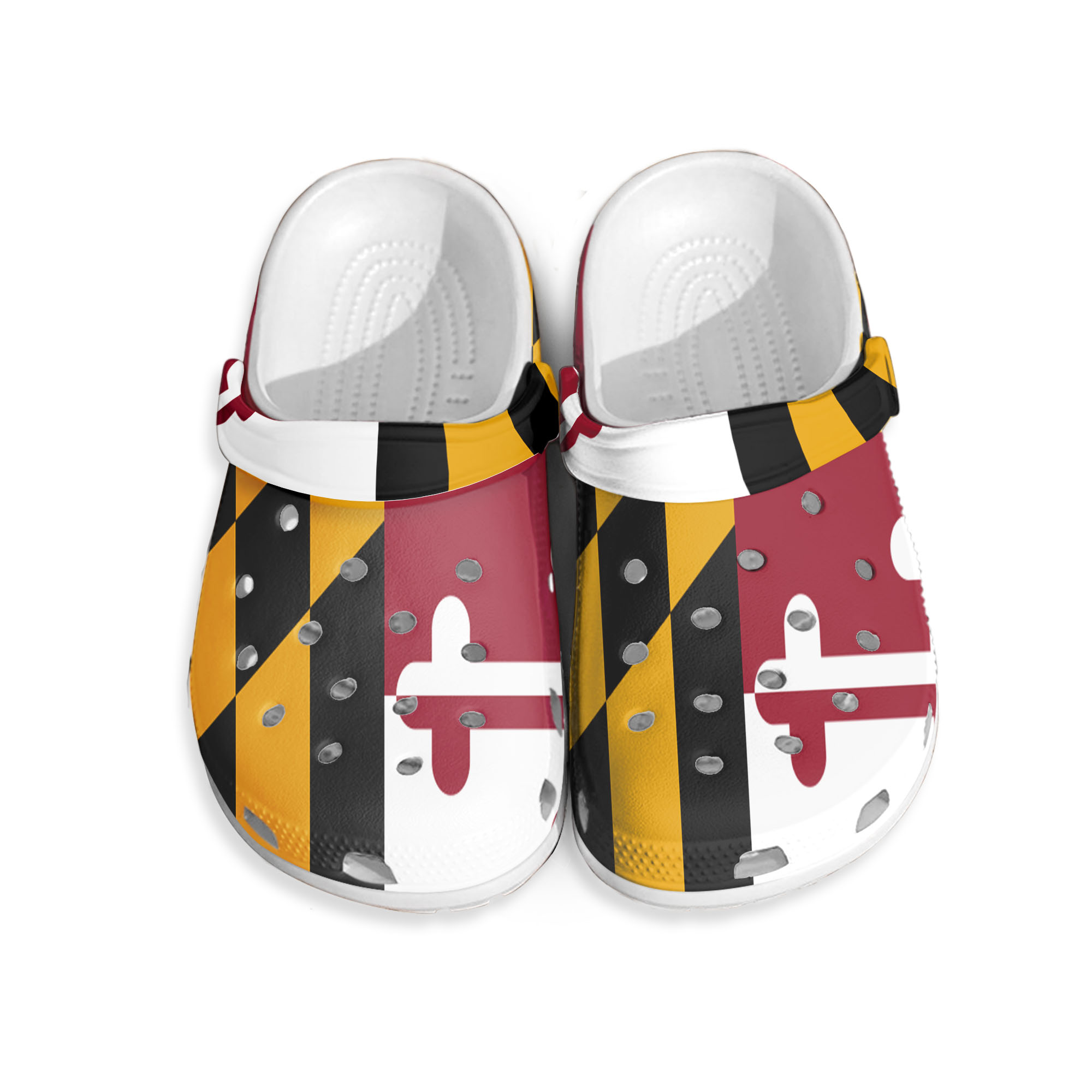 Maryland Flag Unisex Beach Clogs, Maryland Terps Sandals, MD State Pride Flip-Flops, Ocean City Watershoes, Crab Crocs