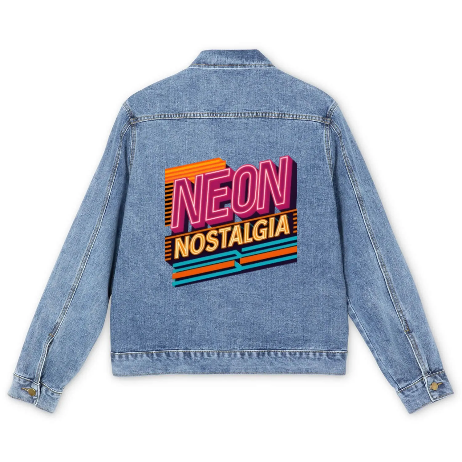 Neon Nostalgia: Pay homage to the retro neon aesth Men's Denim Jackets