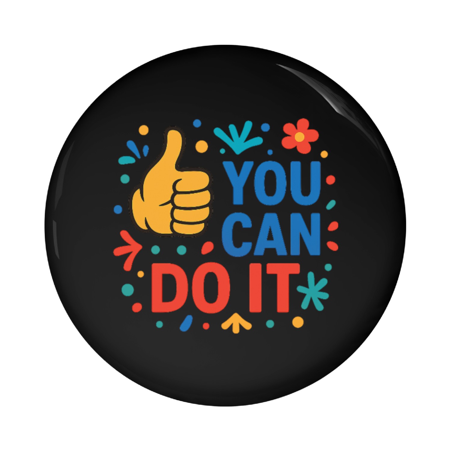 You Can Do It! – Motivational Thumbs-Up Pin Buttons