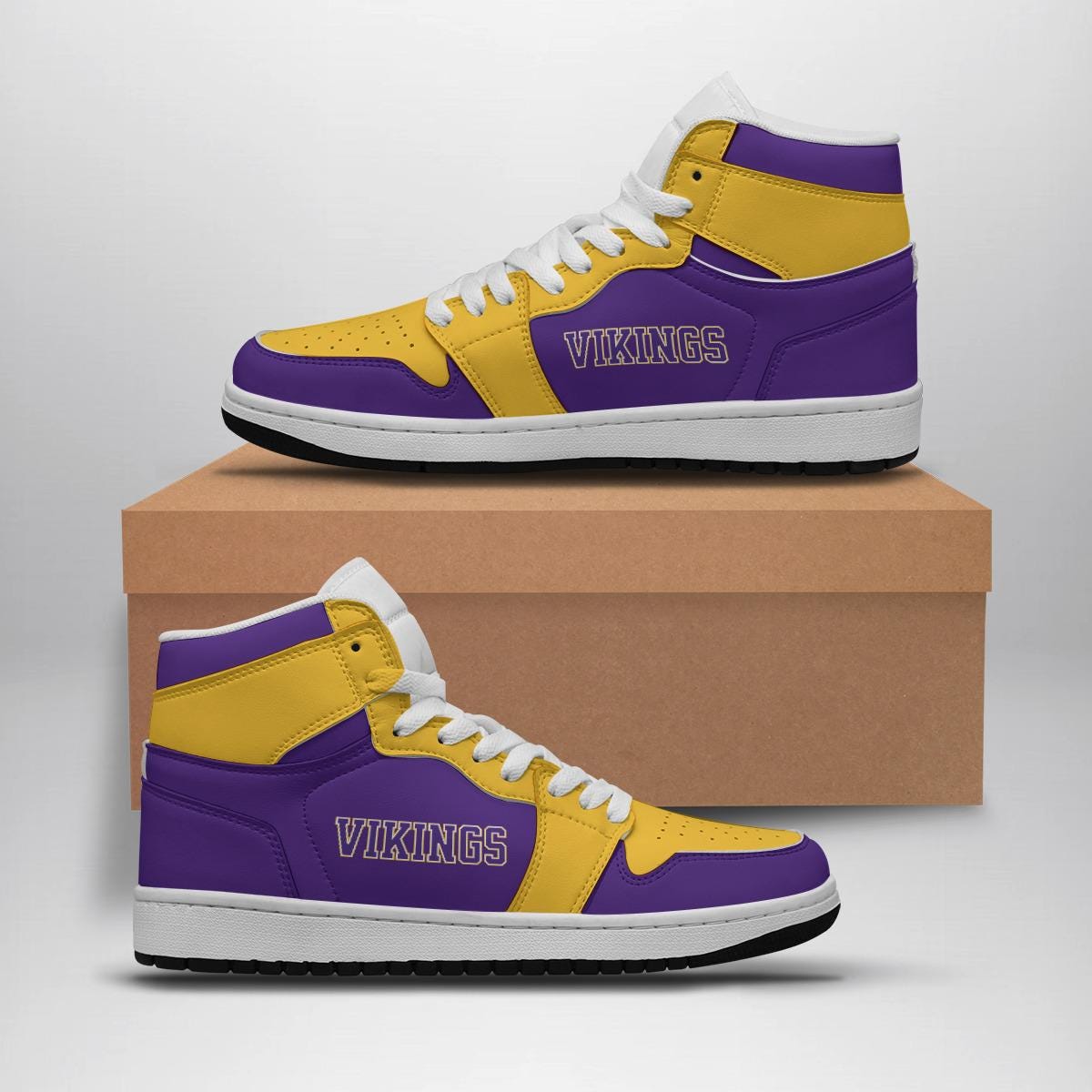Vikings Womens High Top Sneakers, Game Day Shoes, Cute Sports Sneakers