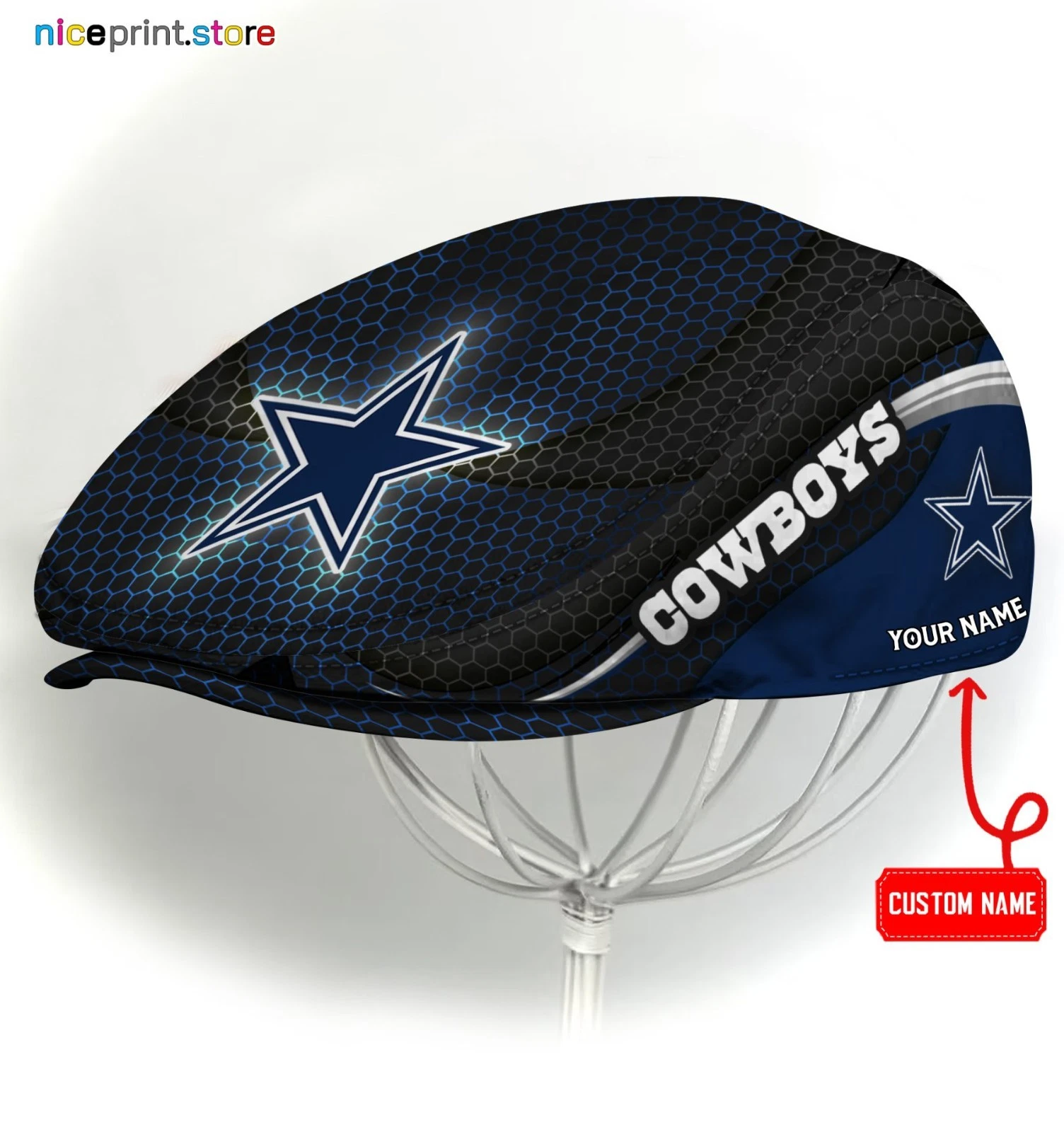 Dallas Team Jeff Cap, Newsboy Cap, Flat Cap, Driving Hat for Men