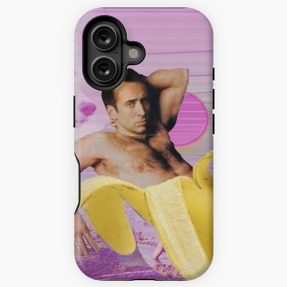 Nicholas Cage Banana Vaporwave iPhone Case