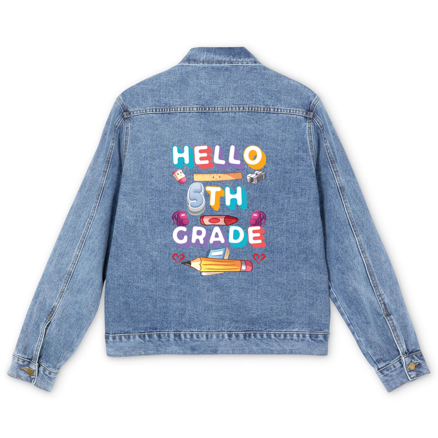 Hello 5th Grade Men's Denim Jackets