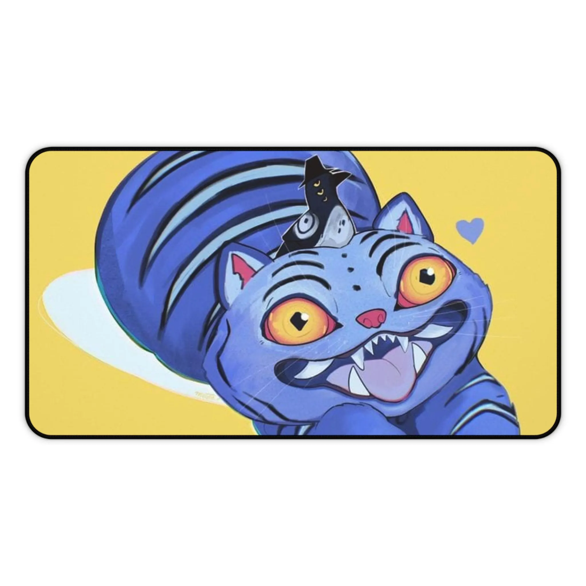 Playful Cat Desk Mat, Cute Desk Accessory, Office Decor, Gamer Gift, Home Workspace, Pet Lover's Mat, Derpy Mat, Demon K-pop huntrix