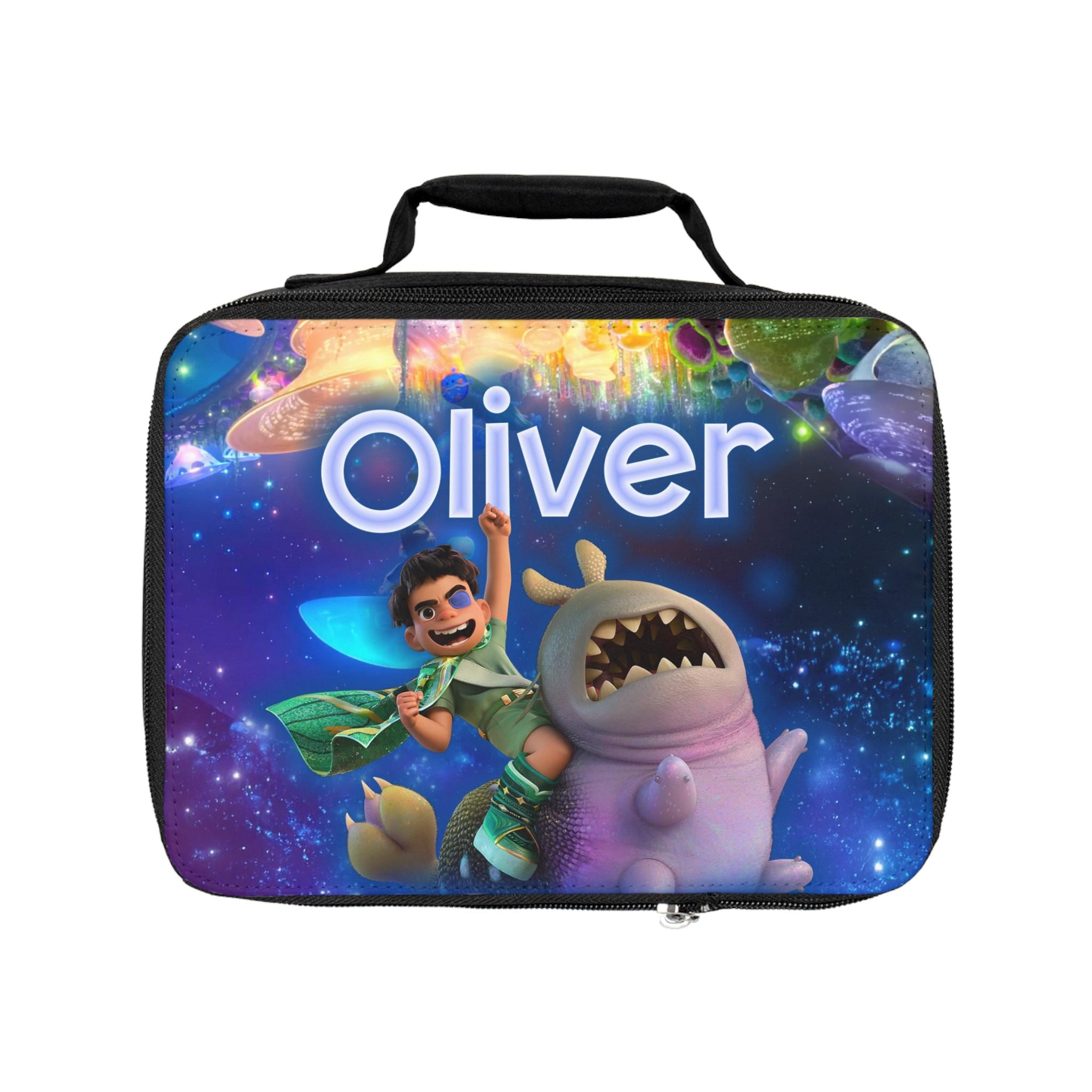 Elio Personalized Lunch Bag with Custom Name Space Adventure Design School Tote for Kids