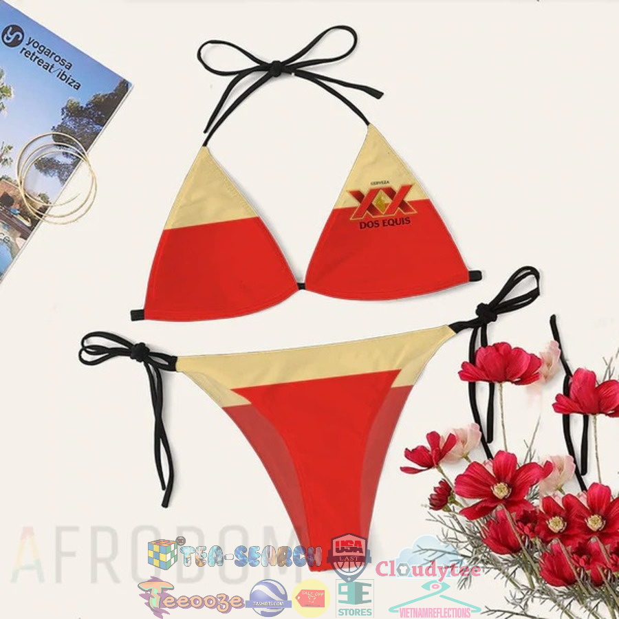 Dos Equis Beer Women's Sling Bikini Set Two Piece Swimsuit Beachwear