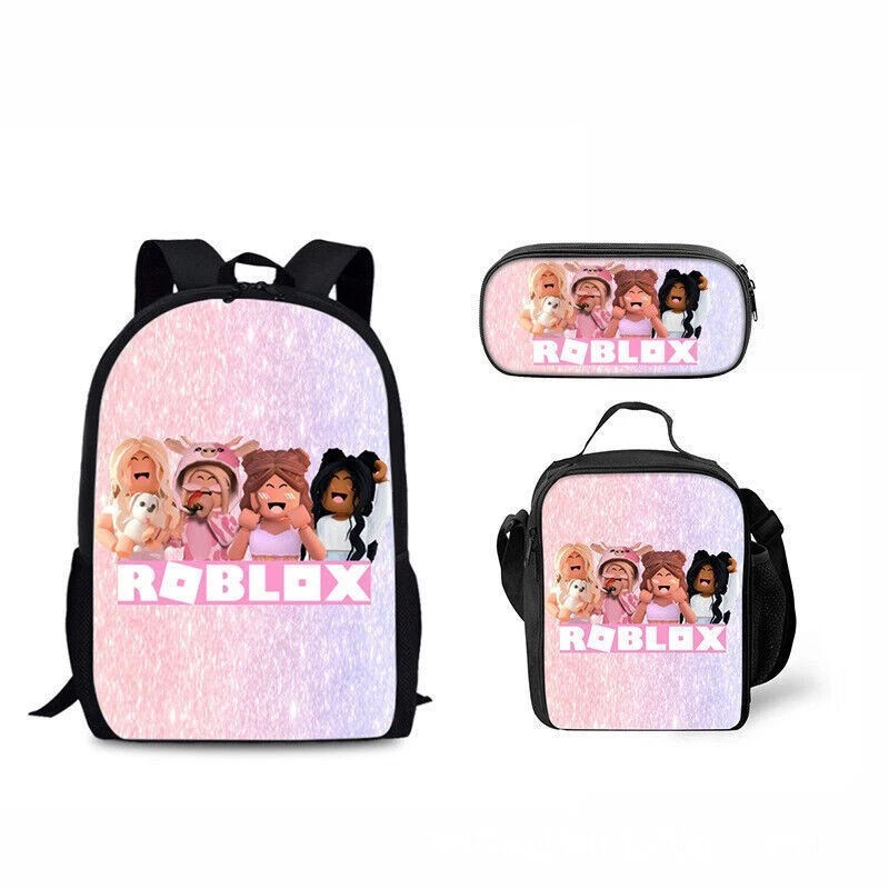 Roblox Backpack Set for Students, School Bag with Lunch Bag and Pencil Case