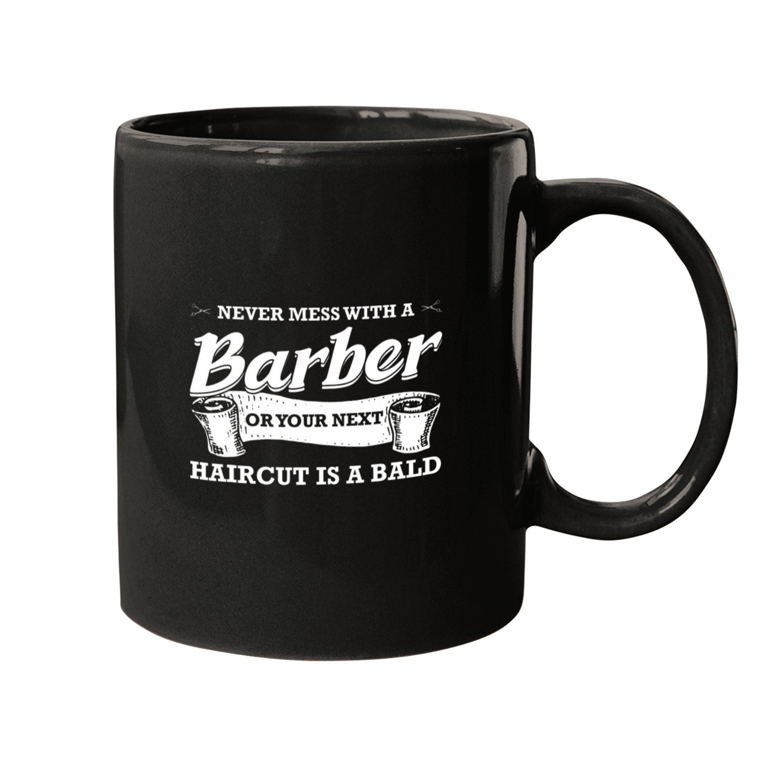 Hairdresser Job never mess with a barber barbers Mugs