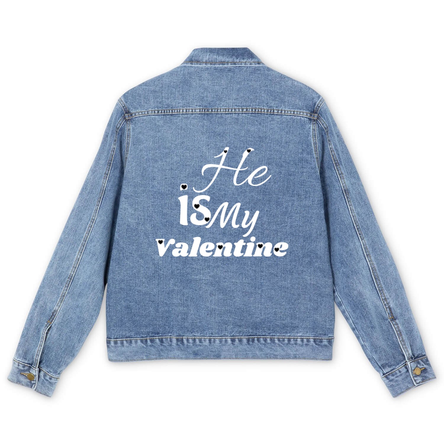 He is My Valentine Men's Denim Jackets