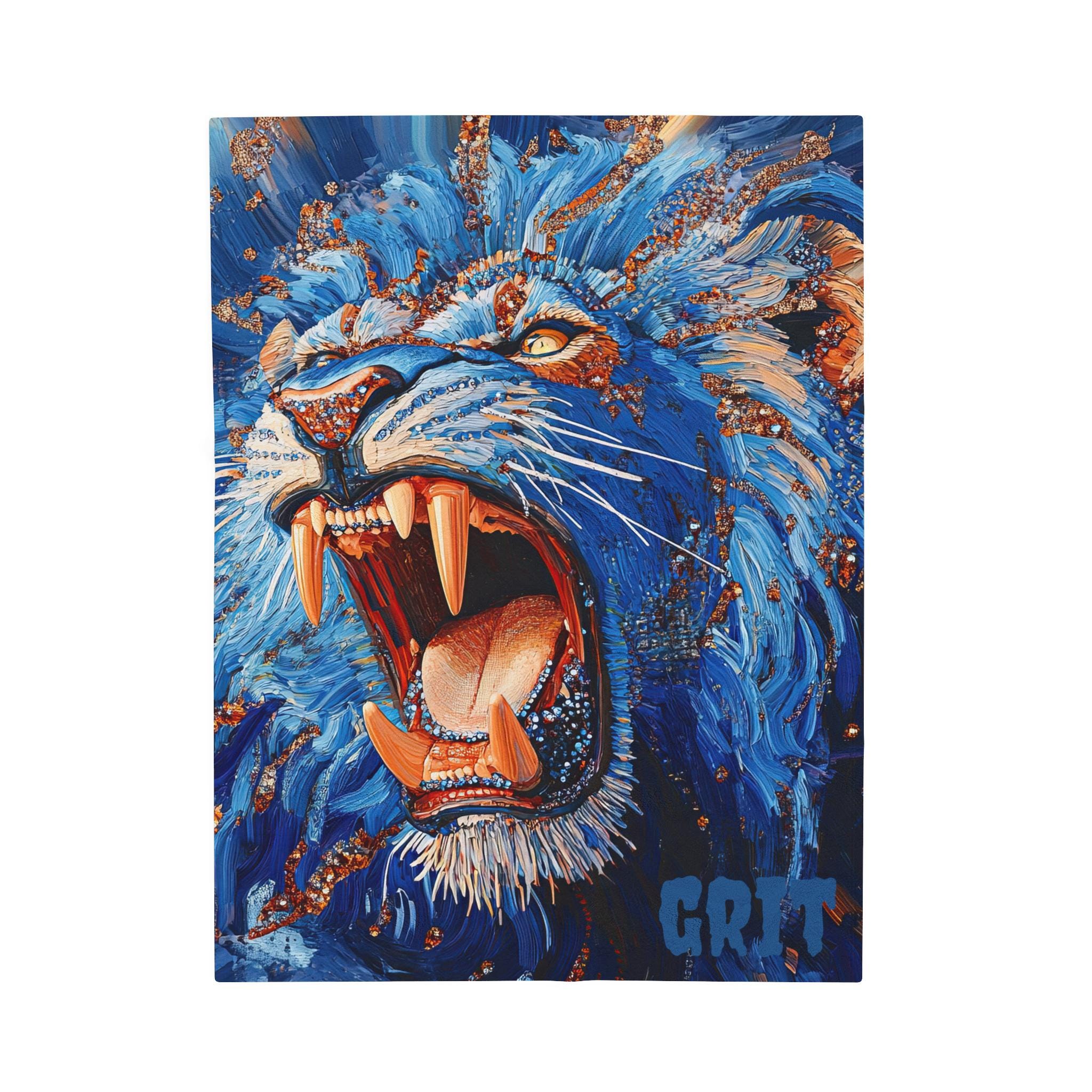 Lions Spun Velveteen Plush Blanket - Football Fan Gift, Sports Team Decor, Game Room Decor, Man Cave Throw, Grit, Detroit Pride, Go Lions!
