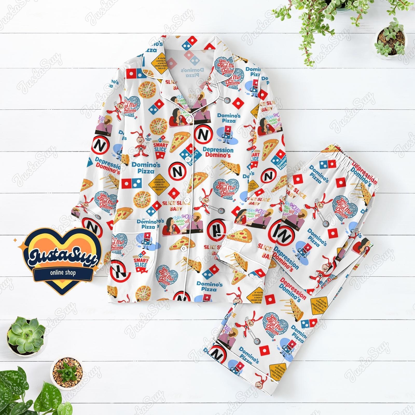 Domino's Pizza Pajamas Set, Domino's Pizza Shirt, Domino's Pizza Pajamas, Domino Pajamas Set, Pizza Pajamas Set, Domino's Pizza Gift