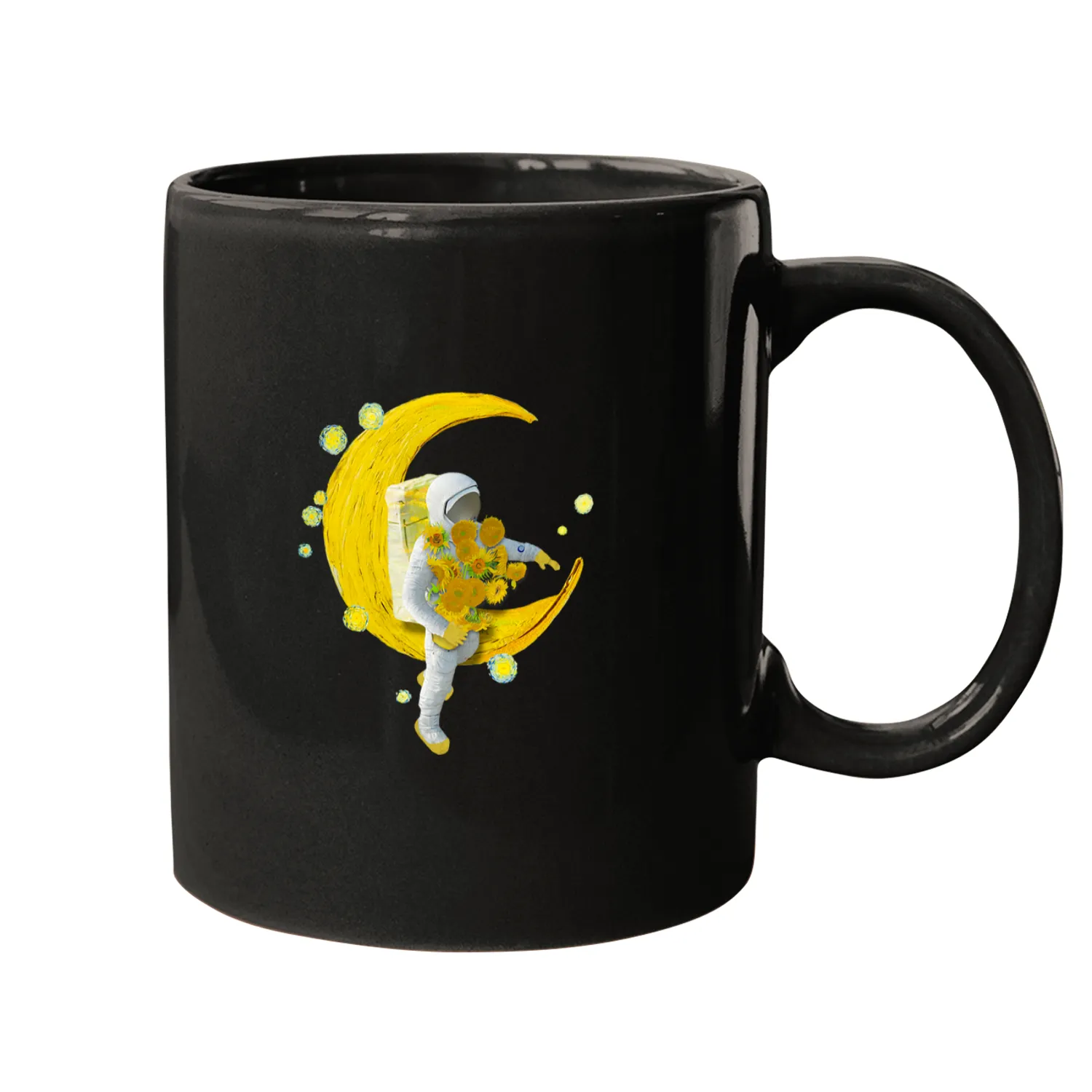 Astronaut with Sunflowers Mugs