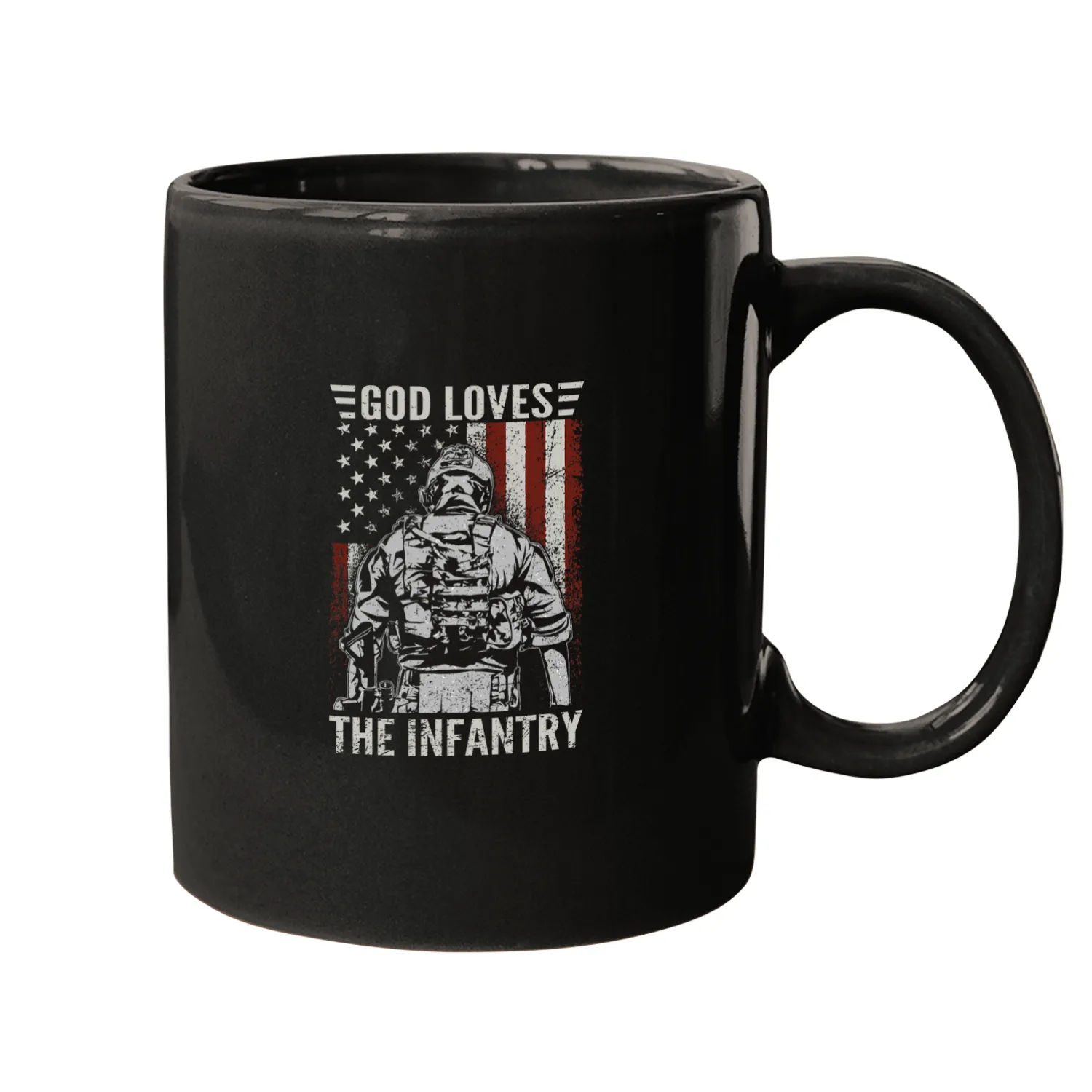 God Loves The Infantry Flag American USInfantryman Mugs