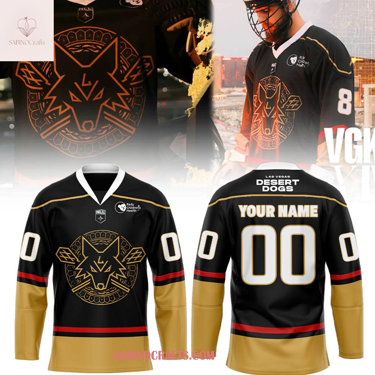 Las Vegass Desert Dogs A Golden Knight 2026 Game Night Personalized Hockey Jersey