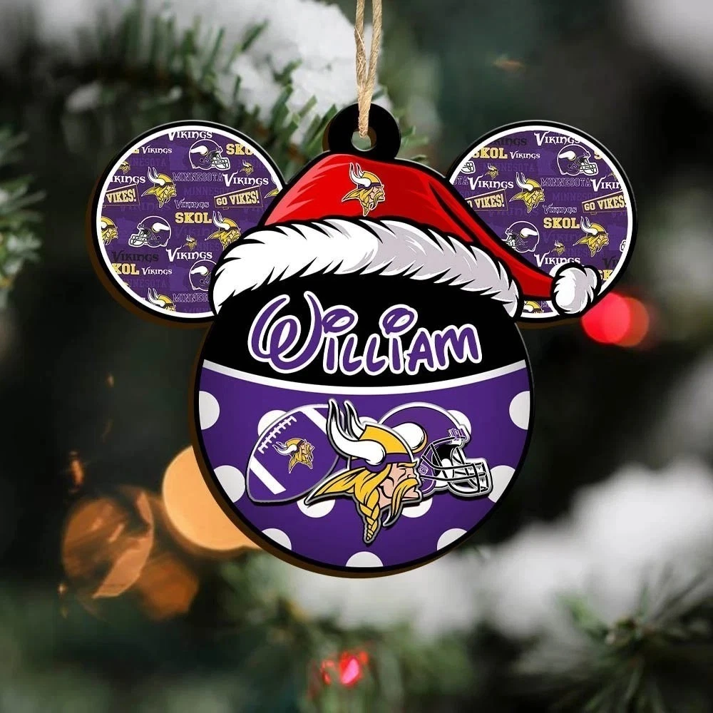 Personalized Minnesota Football Team Vikings Christmas Ornament Holiday Gift