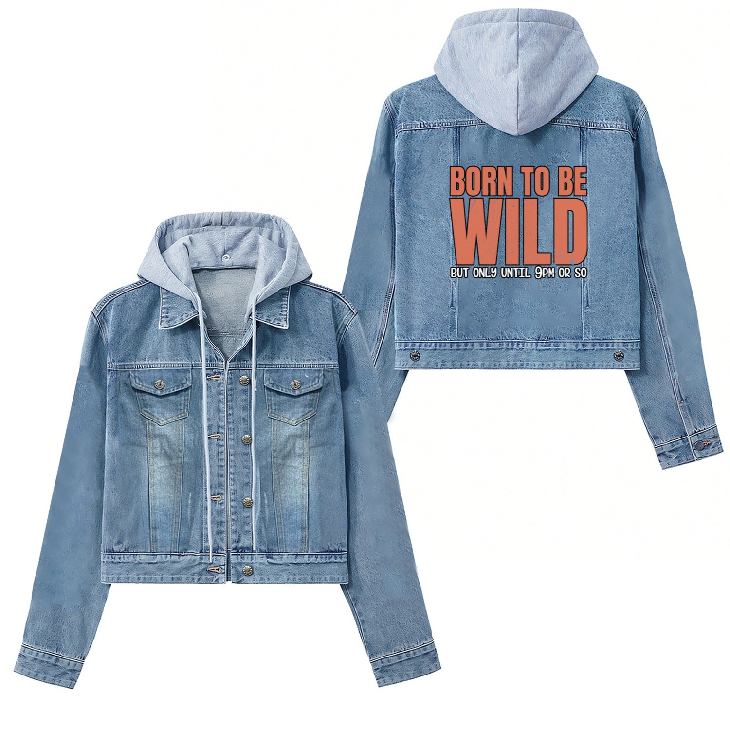 Sleep Lovers Early To Bed Born To Be Wild But Only Women's Denim Jackets