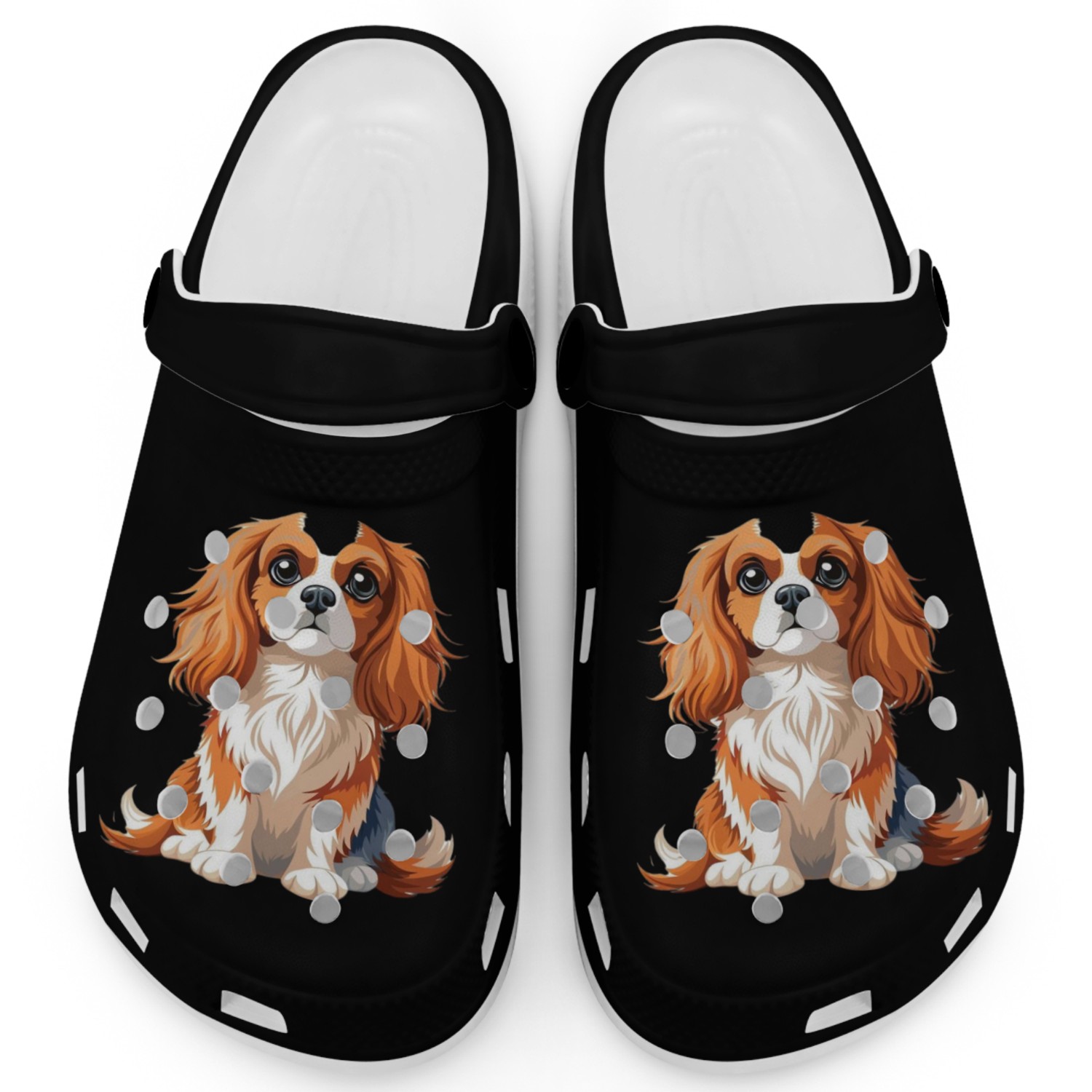 Adorable Cavalier King Charles Illustration Clogs