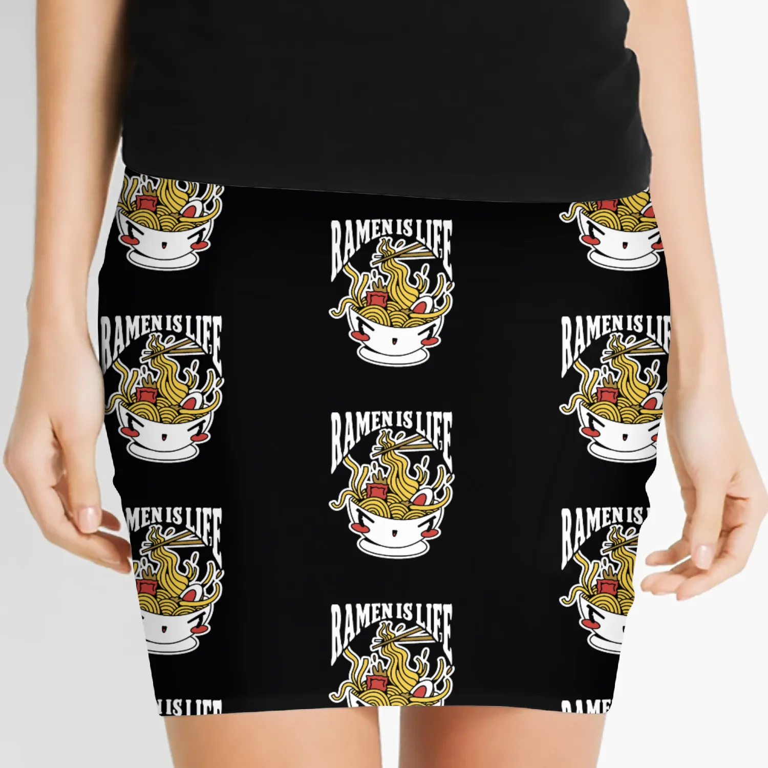 Ramen Is Life Anime Japanese Noodle Soup Women's Mini Skirts