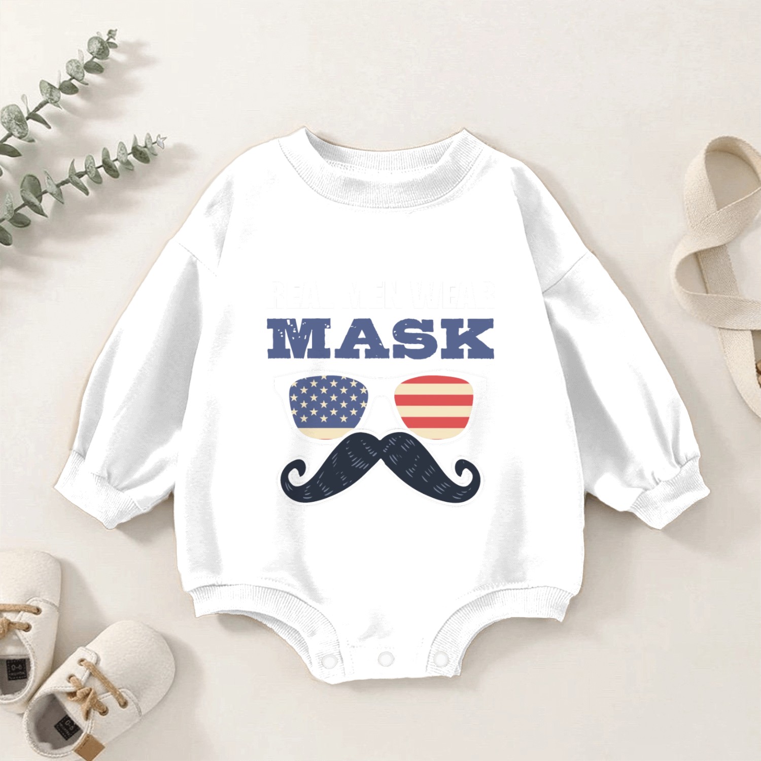 Men Wear Masks Bearded Man Gift Baby Romper Sweatshirts