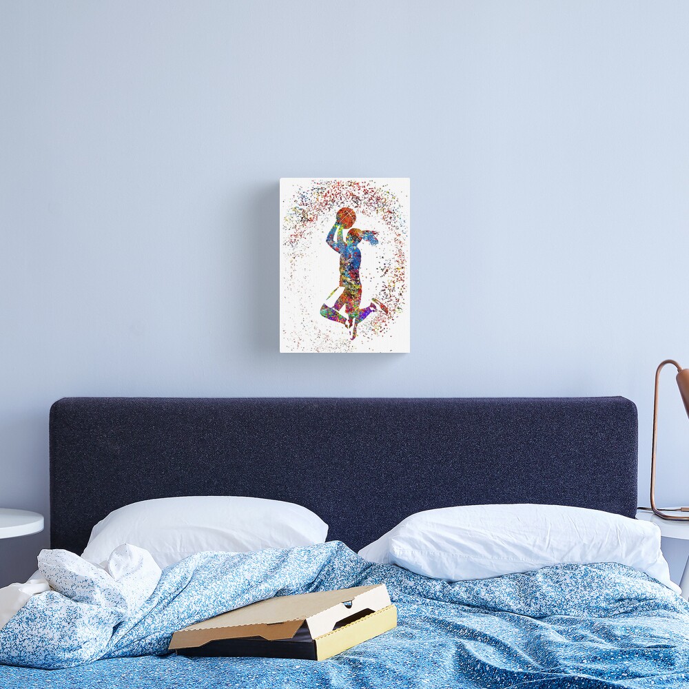 Basketball girl, watercolor basketball girl Canvas