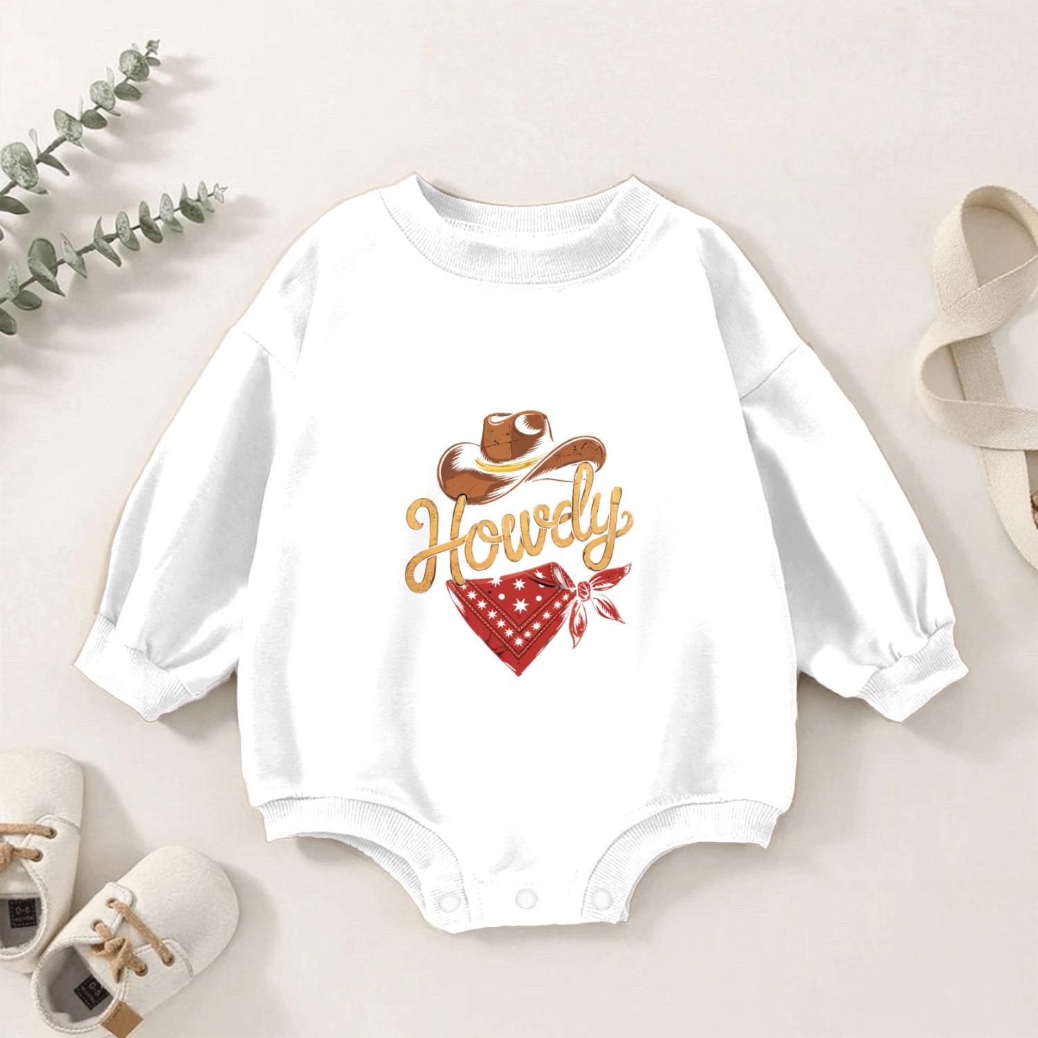 Howdy Cowboy Rodeo Baby Romper Sweatshirts