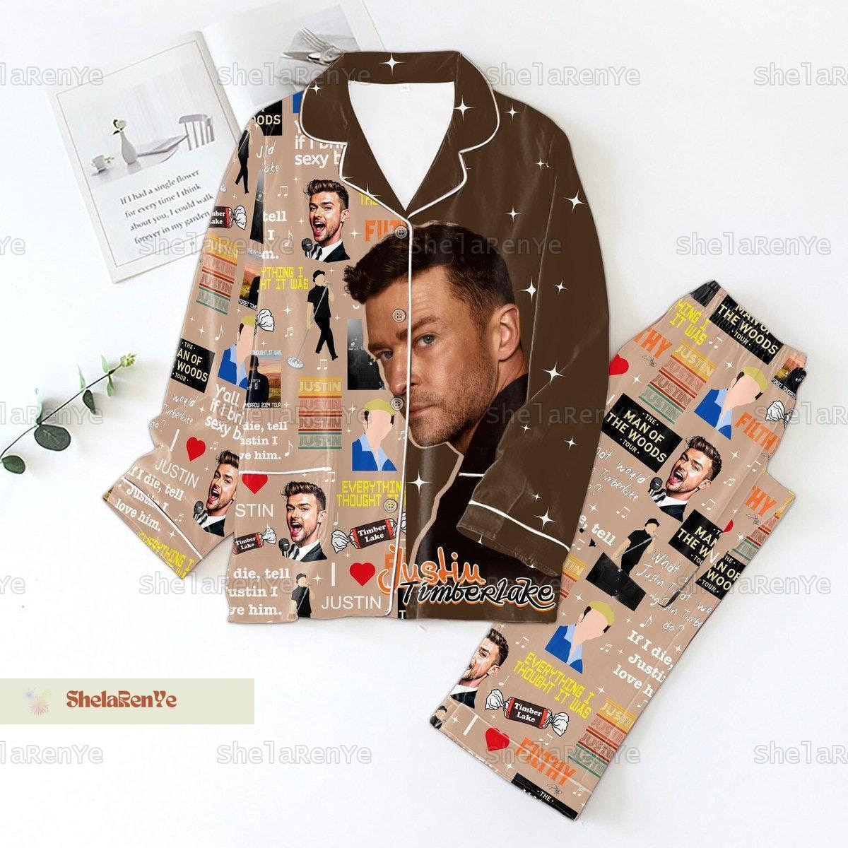 Justin Timberlake Nsync Pajamas, Justin Timberlake Nsync Tour 2024 Pajamas Set