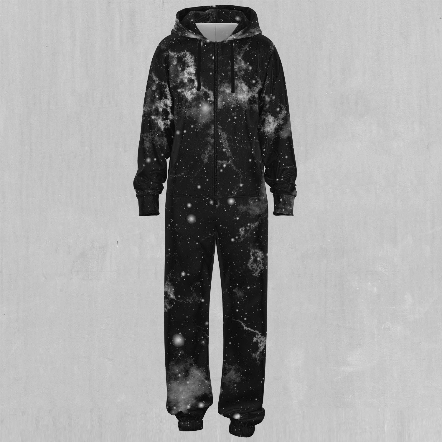 Dark Matter Outer Space Galaxy Adult Zip Up Jumpsuit Pajamas