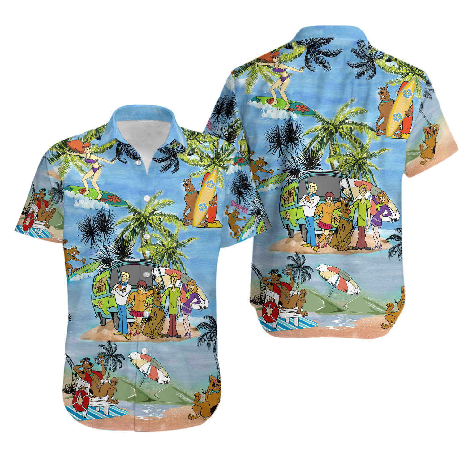 Scooby Doo Hawaiian Shirt, Scooby Doo Button Shirt, Scooby Doo Aloha Shirt