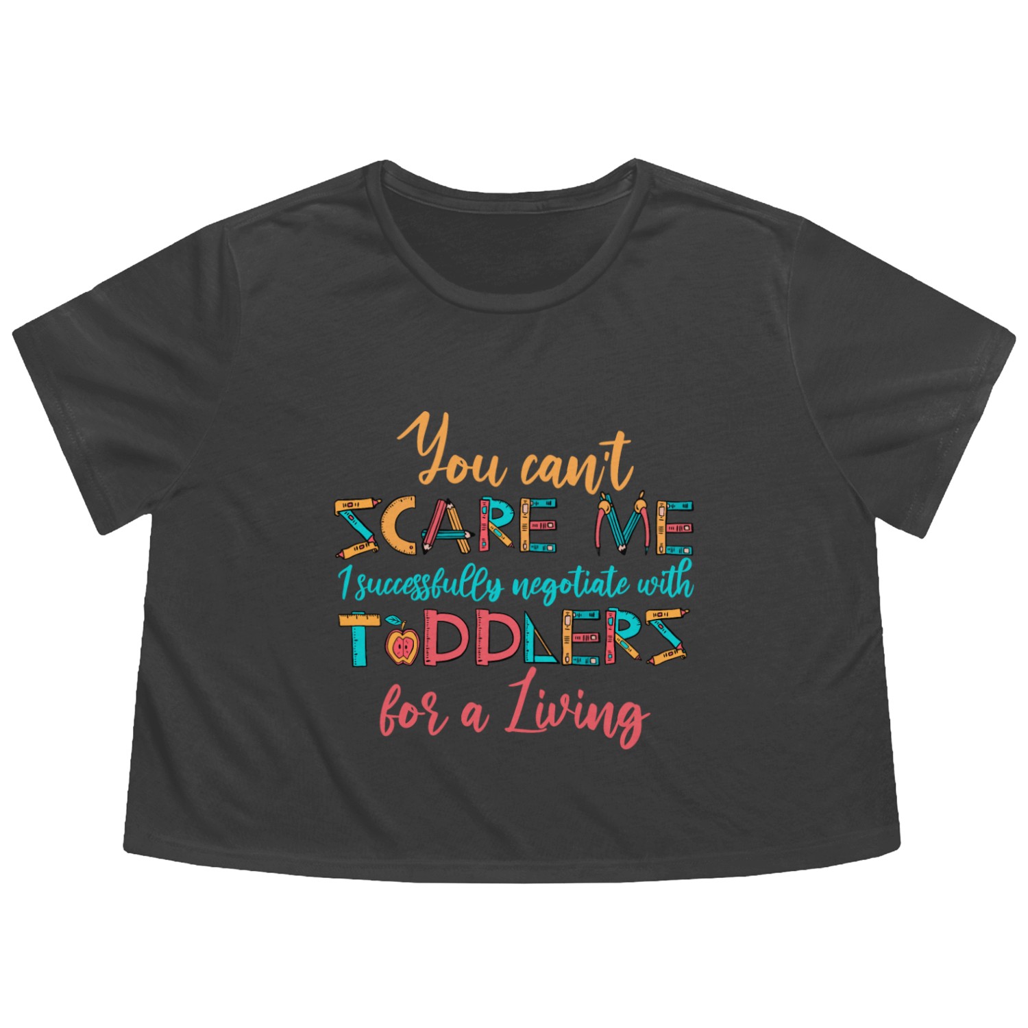 Daycare Teacher Flowy Cropped Tees