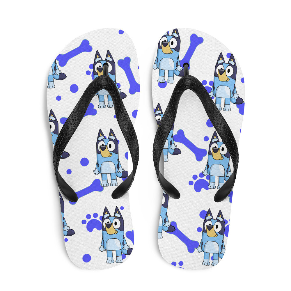 Blue Dog Flip Flops, Outdoor slippers, Comfort Beach slippers, Pool shoes, Summer slippers, outside slippers, beachwear