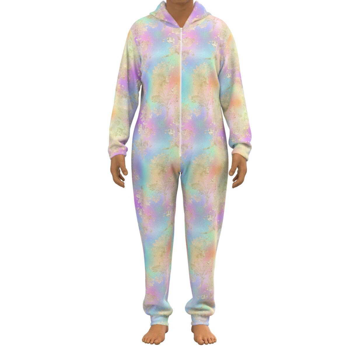 Rainbow Men's Hooded Jumpsuit | Christmas Pajama Outfits | Family Matching Pajamas