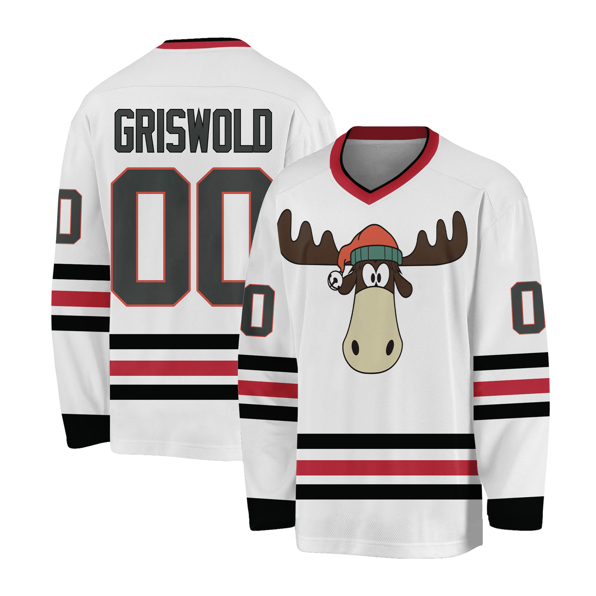 #00 Griswold Movie Hockey Jerseys X-Mas Christmas Vacation Mens Jersey White