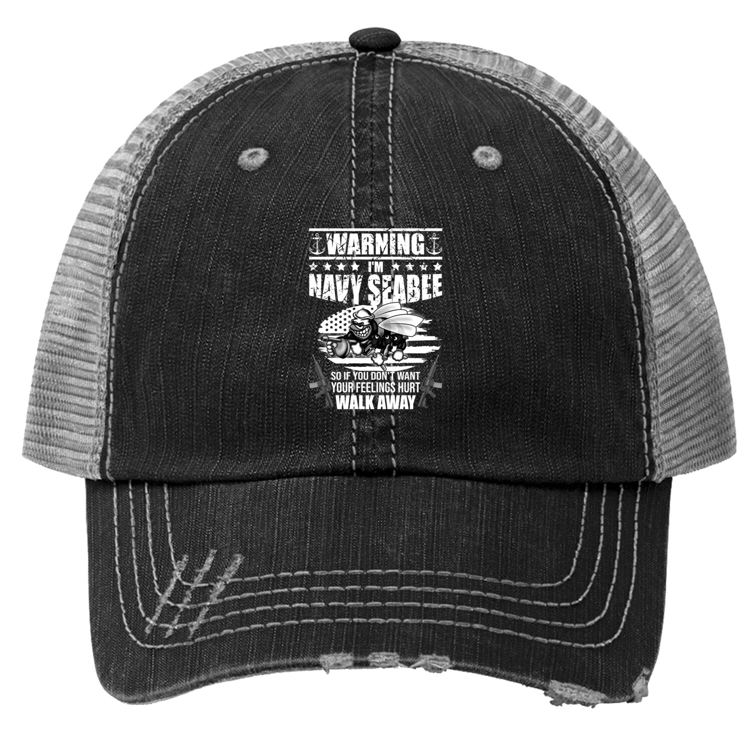 Navy Seabee - US Navy Vintage Seabees - Navy - Trucker Hats