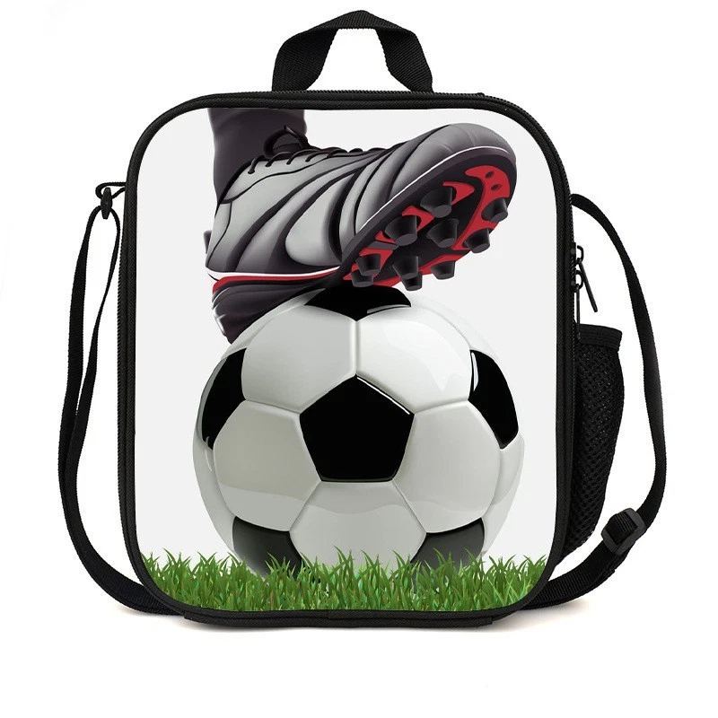 Football Soccer Kids Lunch Bag, School Picnic Bag