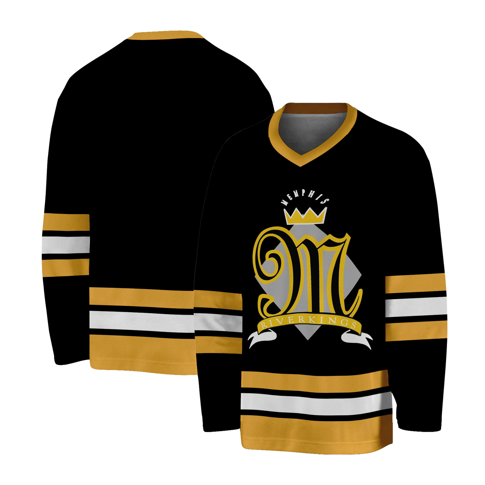 Vintage Memphis Riverkings Ice Hockey Jersey Black Ladies XS