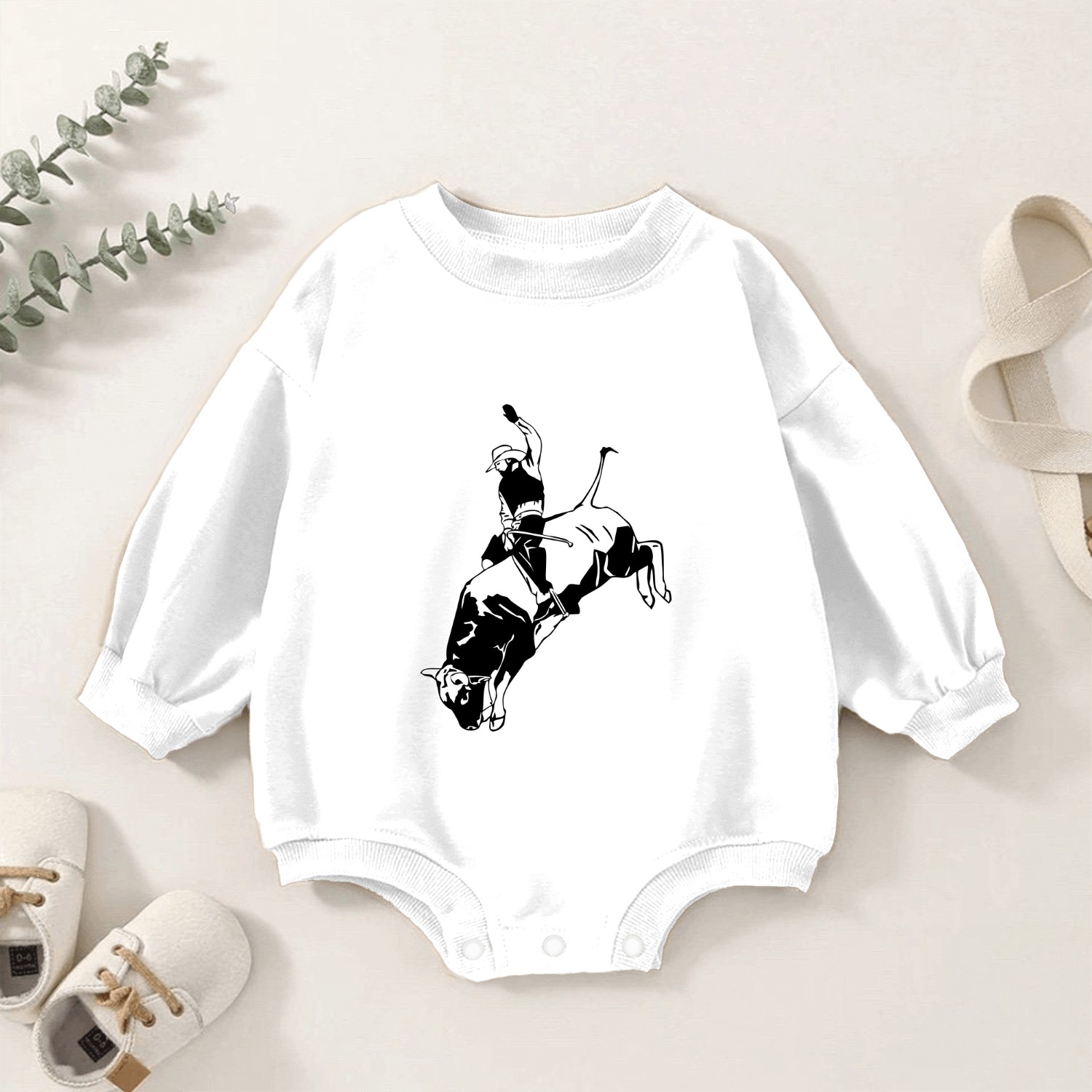 Western Rodeo - Bullrider Baby Romper Sweatshirts