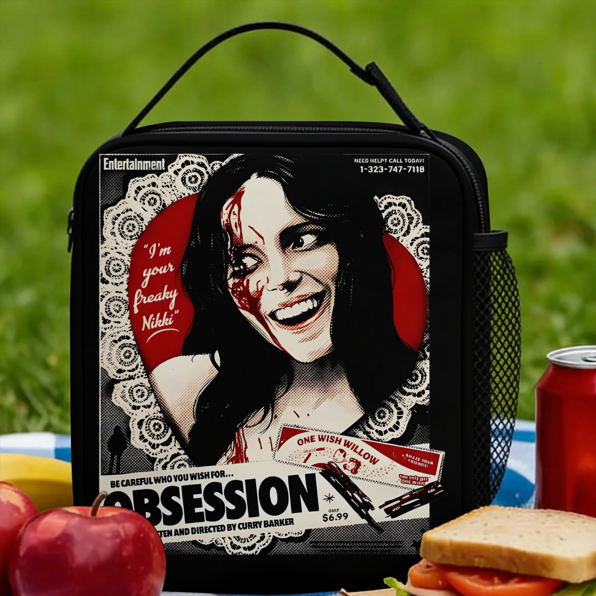 Obsession Movie 2026 Lunch Bag Portable Zipper Lunch Box Child Travel Print Cooler Bag Retro Oxford Thermal Lunch Bags