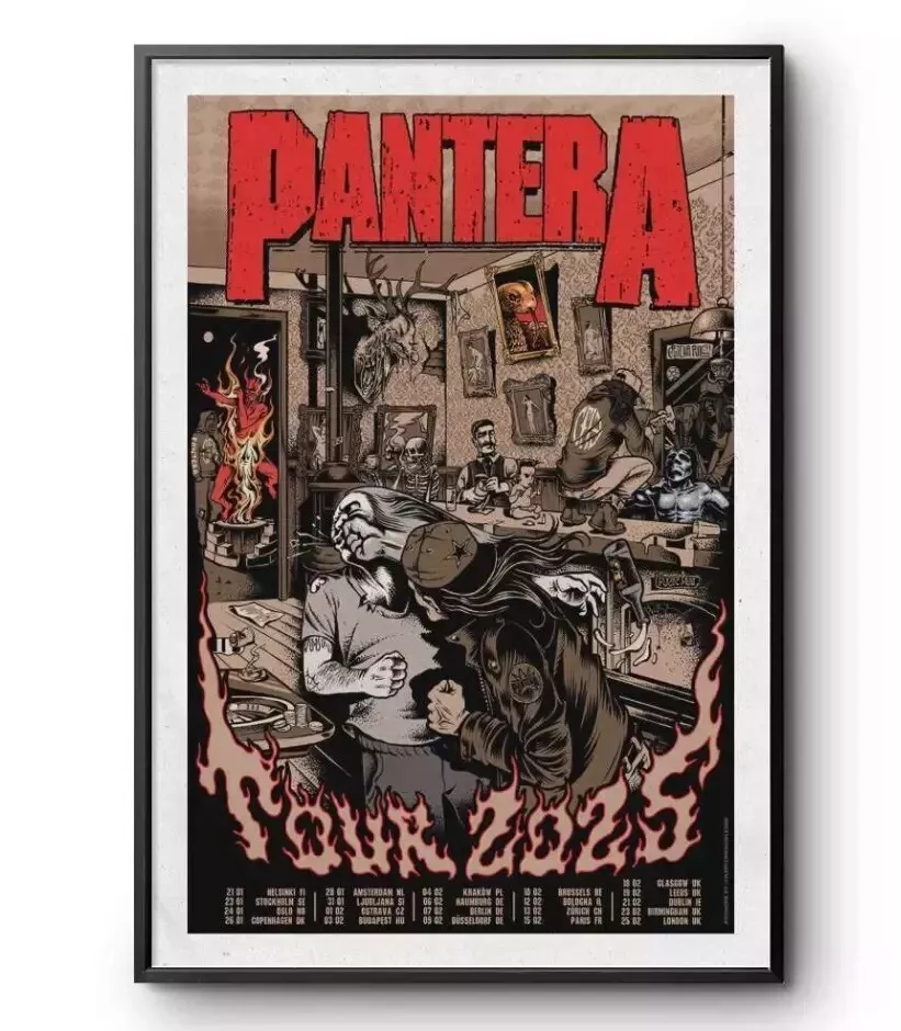 HOT Mayhem Skull Band Tour 2025 Poster, high quality music poster