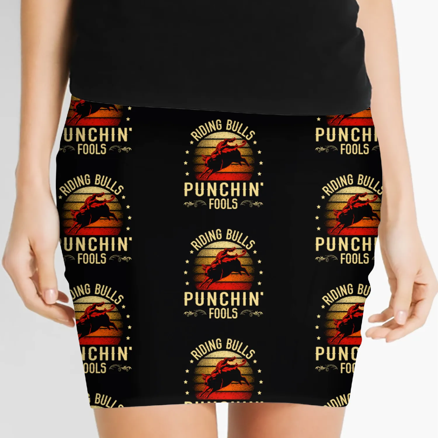 Bull Rider Bull Riding Western Rodeo Cowboy Lover Women's Mini Skirts