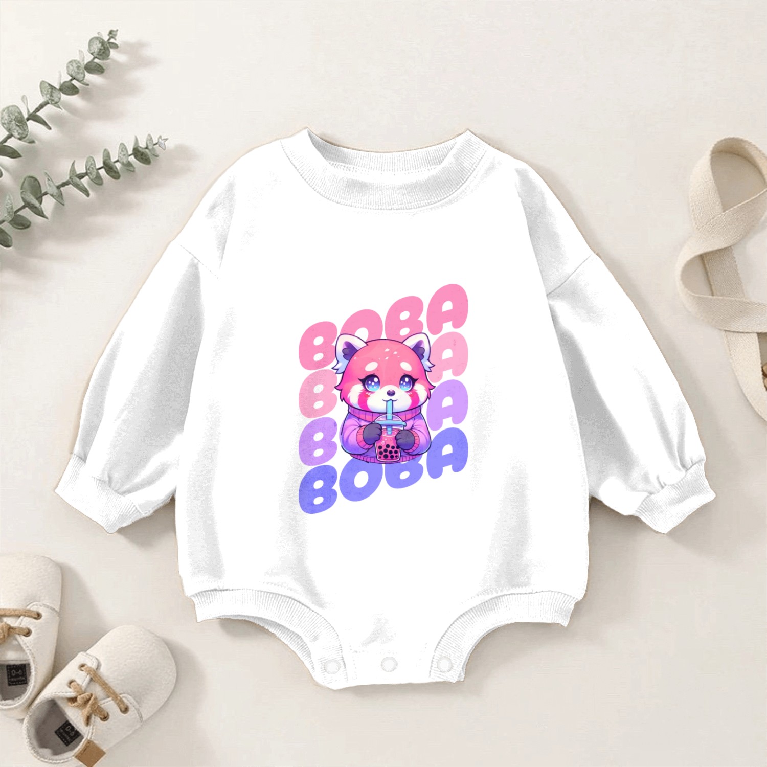 BOBA Cute Red Panda Baby Romper Sweatshirts