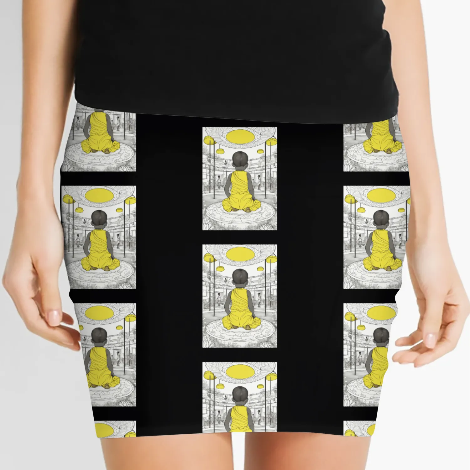 coloring book african children art Women's Mini Skirts